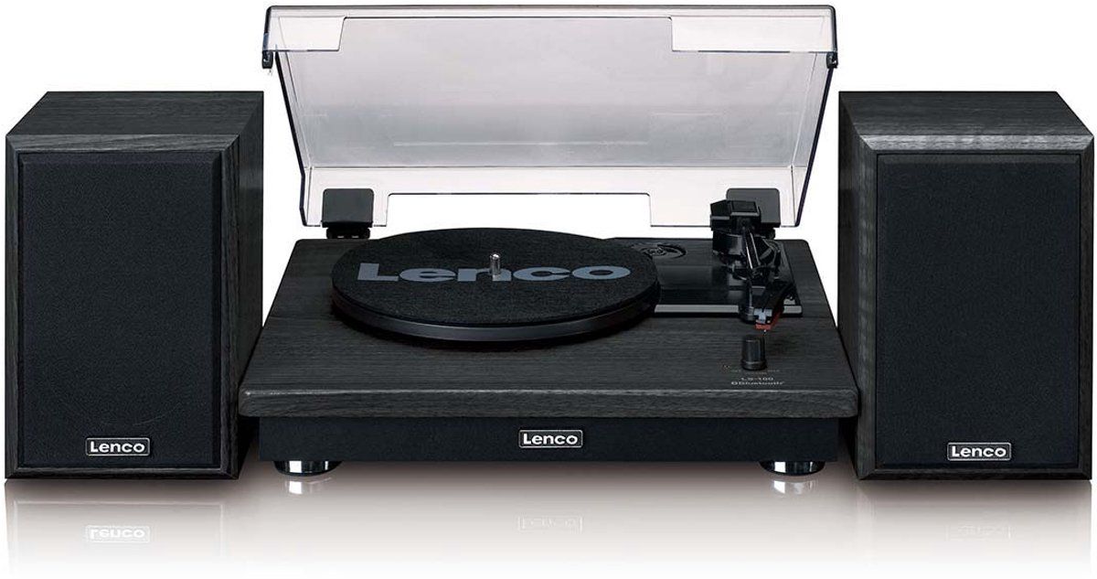 Lenco Platenspeler met Bluetooth - 2 externe Speakers - LS-100BK - Zwart