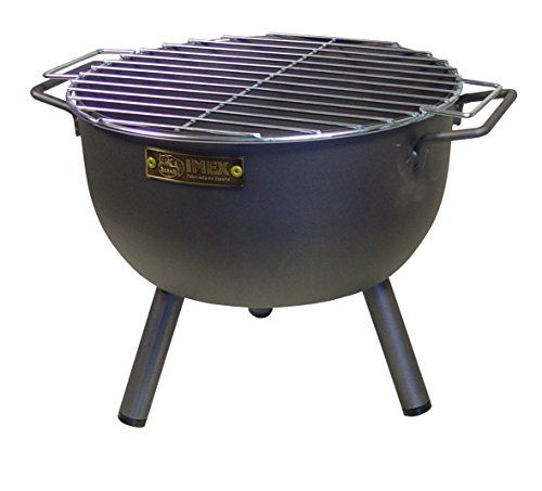 IMEX EL ZORRO Tafelgrill rond met verzinkt grillrooster, zwart, 24 x 24 x 33 cm, 71425.0