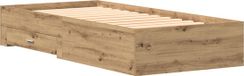 vidaXL Bedframe met lade Artisan Eiken 90 x 200 cm Bois traité