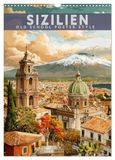 Sizilien Calvendo Sizilien - Old School Poster Style (Wandkalender 2027 DIN A3 hoch)