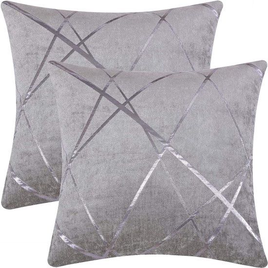 Zilvergrijs Bol Zilvergrijs luxe fluwelen kussenovertrek 45 x 45 cm