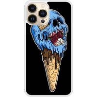 Icecat Bedrukt siliconen hoesje compatibel met iPhone 13 Pro Max Ice cream skull