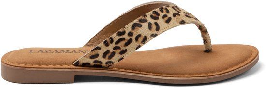 Lazamani Jule Dames Teenslippers Leopard - Maat 40