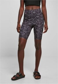 Urban Classics Women's High Waist Tech Mesh AOP Cycling Shorts - Black Paisley - Size M