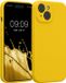 kwmobile telefoonhoesje geschikt voor Apple iPhone 15 - TPU backcover met siliconen coating - Smartphone case in stralend geel