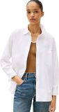 Tommy Hilfiger Dames Lange Mouwen Shirt Katoen Wit Maat 36
