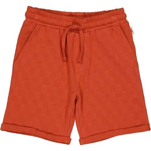 QPI Orange Textured Regular Waist Sweatshort