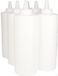 Plasticflessenshop.nl 6 x Knijpbare Doseerfles 1000 ml wit met Tuitdop naturel