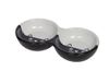 Nobby Katten keramiek dubbele bak "FACE" zwart/wit 22 x 11,5 x 3,5 cm