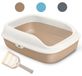 Merkloos BPS BPS-5597MA Kattentoilet, open, voor huisdieren, katten, met schep, 3 maten en kleuren naar keuze (S, bruin)