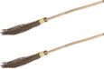 Merkloos Relaxdays Heksenbezem - Set van 2 - Met steel - Ca. 97 cm - Kostuumaccessoire voor volwassenen - Bamboe - Natuurlijk/Bruin