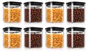 Arendo set de 8 pots de stockage, 800 ml, couvercle en verre, hermétique, verre borosilicaté