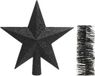 Decoris Kaemingk B.V. Kerstversiering kunststof glitter ster piek 19 cm en folieslingers pakket zwart