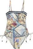 Next Dames Badpak Cream/Yellow Vintage Floral