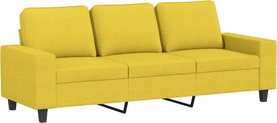 vidaXL Driezitsbank 180 cm stof lichtgeel
