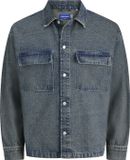 Jack & Jones Denim overhemd Oversized fit Lange mouw Katoen Blauw Denim L