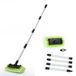 Autowasborstel 30,5 cm met lange steel met zachte borstelharen schrobborstel voor auto, vrachtwagen, boot, camper, huisgevelbekleding, dek camper exterieur wassen schoonmaken groen
