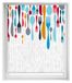Jalousie sans perçage, design imprimé, motifs de couverts, 130x150 cm