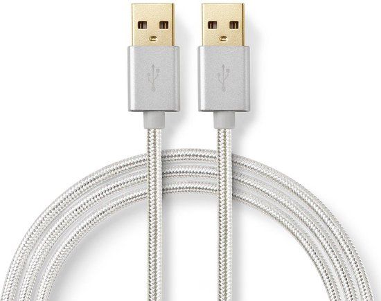 Nedis USB-kabel - USB 3.0 A Male - USB 3.0 A Male - 2m - Aluminium