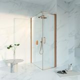 Fortifura Galeria Douchecabine - 60x100x200 - Profiel veiligheidsglas - antikalk - PVD - geborsteld koper