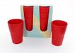 Set van 6 rode glazen
