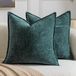 Lot de 2 housses de coussin décoratives en chenille douce, couleur turquoise