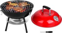 Bol Barbecue portable 14 pouces au charbon de bois pour extérieur - Mini BBQ pour jardin, camping et pique-nique