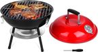 Bol Barbecue portable 14 pouces au charbon de bois pour extérieur - Mini BBQ pour jardin, camping et pique-nique