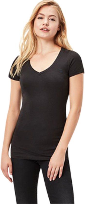 G-Star RAW Dames T-Shirt - Wit - V-hals - Katoen - Maat M