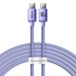 Baseus Crystal Shine Series USB-C naar USB-C kabel 100W 2m Paars
