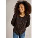 White Stuff Daniella Shirred Top Black Print
