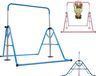 Barre de gymnastique - Hauteur réglable - Bleu - Pour enfants jusqu'à 80 kg