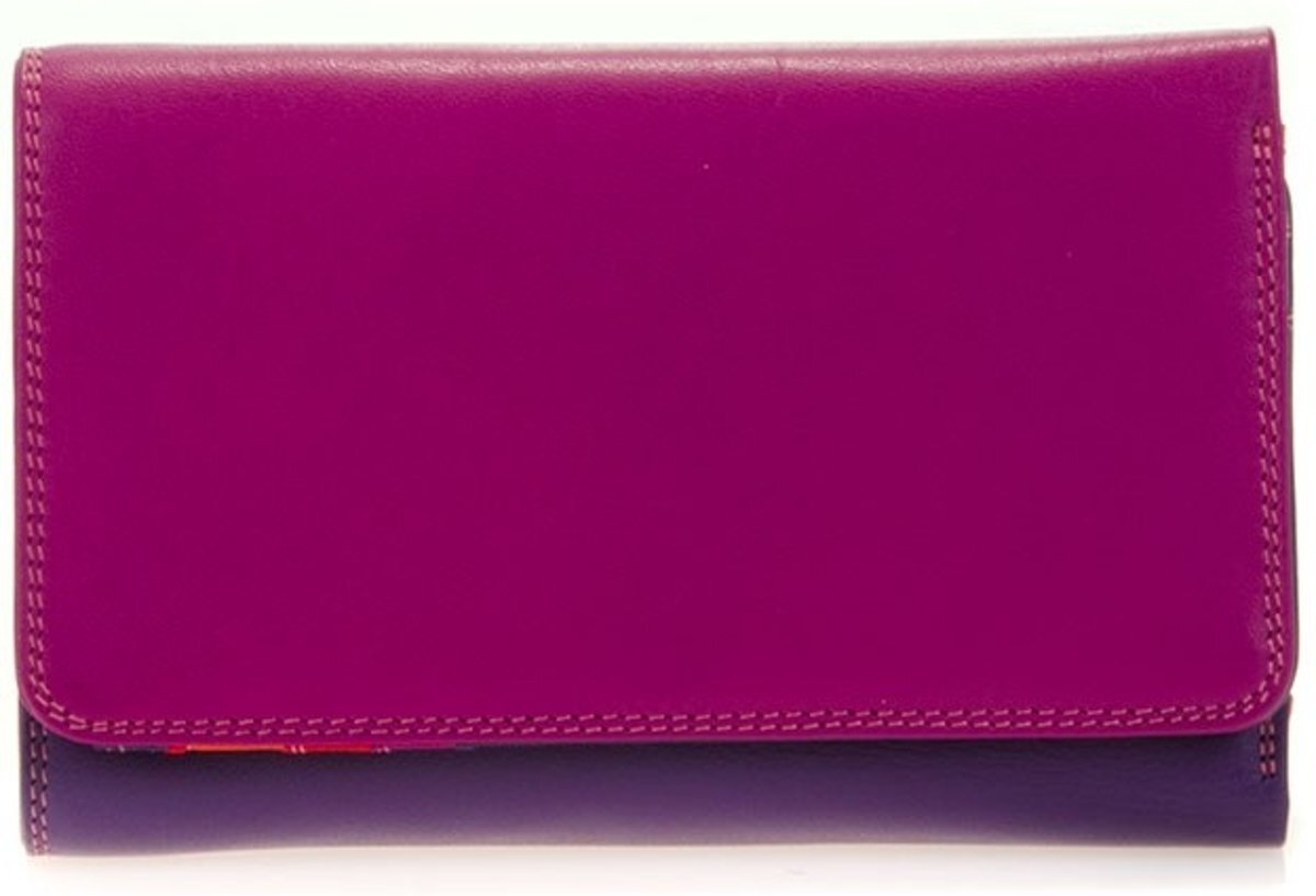 Mywalit Medium Tri Fold Wallet Outer Zip Portemonnee Sangria Multi