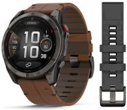 Garmin fēnix 8 Pro 51mm AMOLED Saffier Cuir Marron GPS Montre connectée