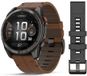 Garmin fēnix 8 Pro 51mm AMOLED Saffier Cuir Marron GPS Montre connectée