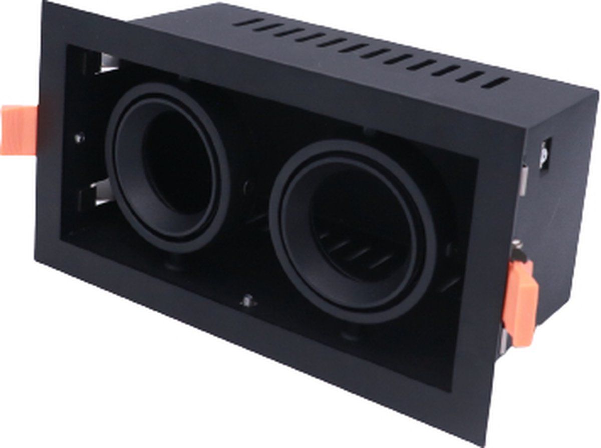 LT-Luce Inbouwspot Tavira Zwart GU10 2 Lichts