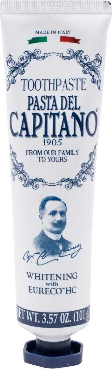 Pasta del Capitano 1905 Whitening - Tandpasta - Met Erueco voor wittere tanden en zeer goede anti-bacteriële werking. Zonder parabenen