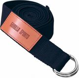 Gorilla Sports Yoga riem - 260 x 3,8 cm - Katoen - Gesp - Zwart