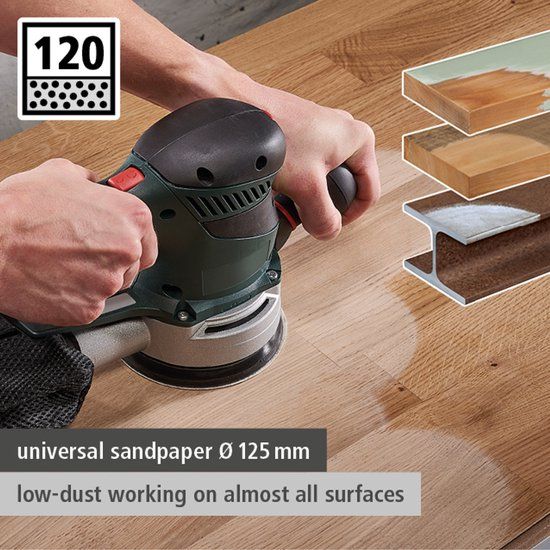 Wolfcraft Universele Schuurschijven voor excenterschuurmachine, Ø 125 mm, korrel 120 - 5 stuks