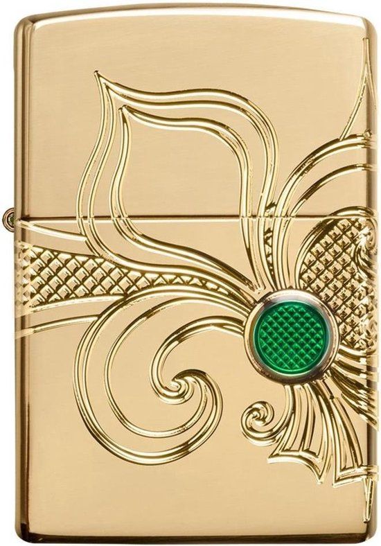 Zippo Armor Case Gold Plated Fleur de Lis Aansteker
