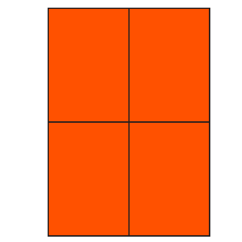 - Oranje A4 etiketten 105 x 148 mm 100 vel