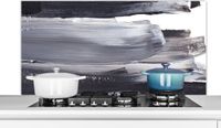 KitchenYeah Spatscherm keuken 120x60 cm - Zwart - Aluminium