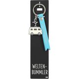Depesche sleutelhanger multicolor met leren bandje en hartje.