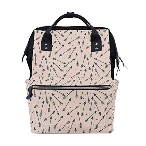 MONTOJ Arrow Pattern Design Canvas Travel Bag Campus Backpack