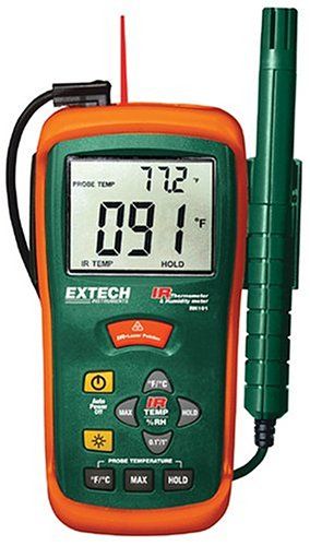 EXTECH RH101 - Combinatie van vochtmeter en IR-thermometer - 1 stuks