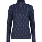 CMP Fleece met opdruk voor dames - Polyester - Lange mouw - Klassieke kraag - Gestipt - Rits - Regular Fit - XL - Blauw/Wit
