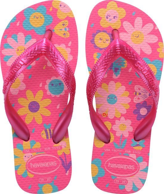 Havaianas HAV. KIDS FLORES Roze FLUX/Roze GUM Meisjes Slippers - Roze flux/Roze gum