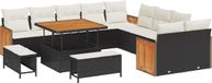 vidaXL Banc de jardin noir et crème