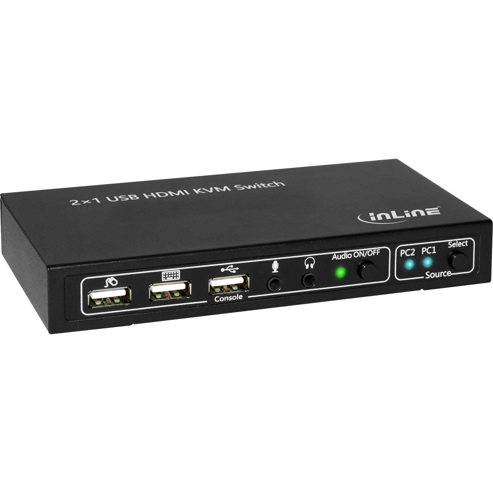 Inline 62602I KVM Switch - 3x HDMI - USB 2.0 - Zwart