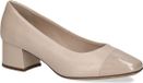 Caprice Dames Pumps 9-22305-42 408 G-breedte Beige Leer/Synthetisch Blokhak 37 EU